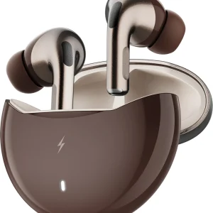 Fire-Boltt Aero Pro TWS Earbuds, Custom EQ Profiles, 50H Battery, Quad Mic ENC, BT 5.4 Bluetooth Headset (Walnut, True Wireless)