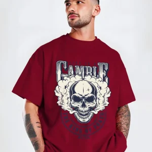 AUSK Men's Printed Loose Fit Crew-Neck T-Shirt
